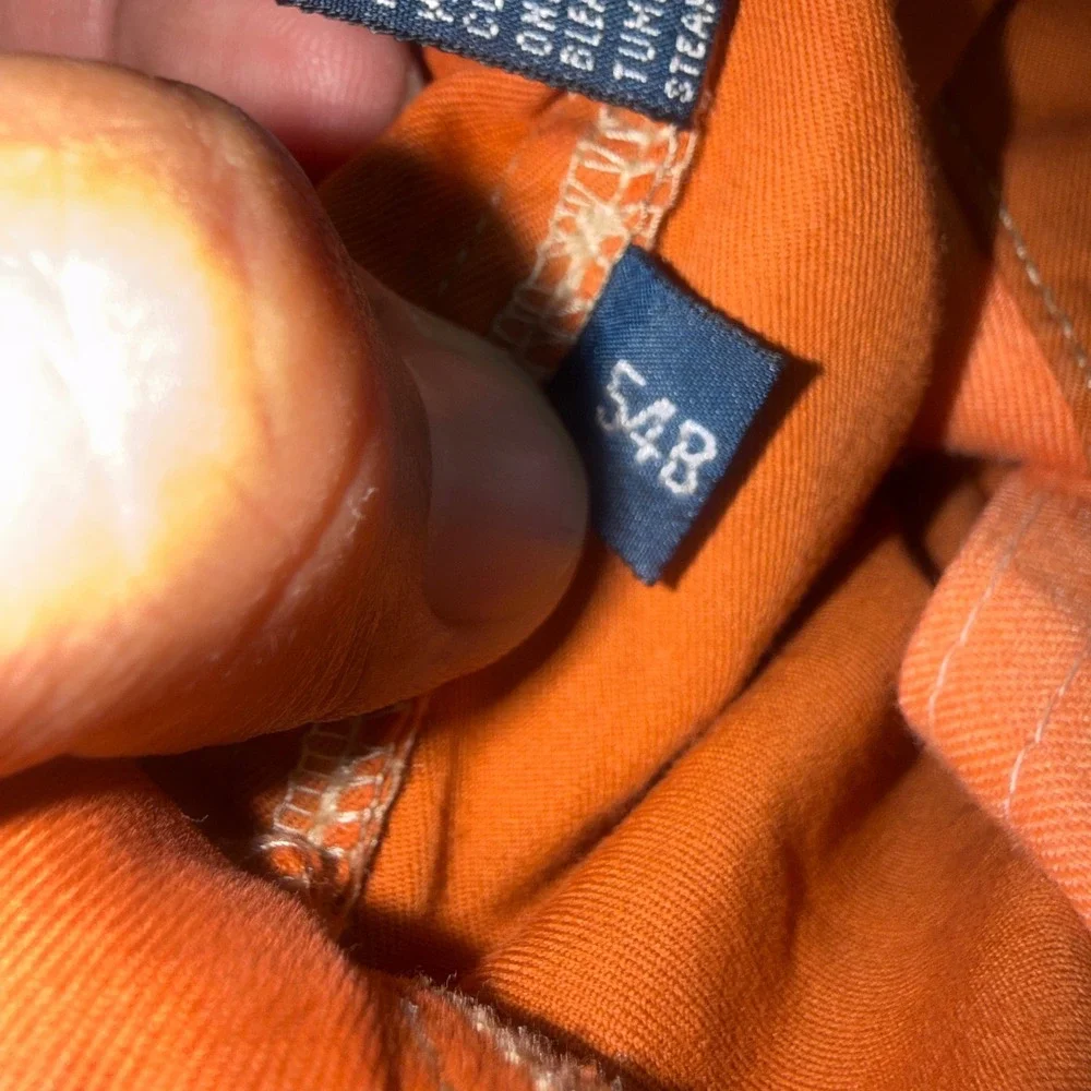 Polo Ralph Lauren Mens Big Tyler Shorts Orange Cotton Pleated Chino‎ Size 54B